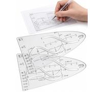 YIPFEN Gabarit de Fonctions 2 pièces - Outil de traçage précis pour courbes et fonctions. Idéal Mathématiques, Géométrie & Ingénierie.