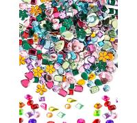YIPFEN Lot de 1200 strass multicolores DIY - Diamants acryliques variés - Fixation solide sur textiles, sans colle ni résidu, pour affiner motricité fine et focus lors de créations artistiques.