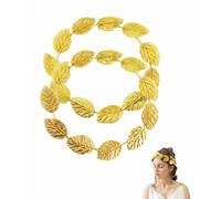 YIPFEN Lot de 2 Couronnes de Laurier Dorées, Coiffe Romaine Grecque Élégante Unisexe pour Fête, Bal, Costume de Déesse, Toga, Cérémonie