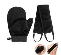 YIPFEN Lot de 2 : Gants d'Application pour Autobronzant, Applicateur pour le Dos, Gant pour le Visage, Gants Exfoliants, Gants pour Crème Solaire (Noir)