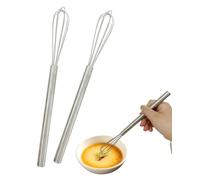 YIPFEN Lot de 2 Mini Fouets en Acier Inoxydable - Petits Fouets de Cuisine Robustes pour Tasses, Mousser le Lait & Battre la Crème, Compatible Lave-Vaisselle
