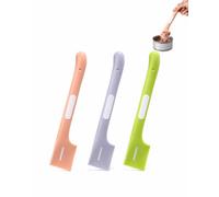 YIPFEN Lot de 3 Cuillères pour Boîte de Conserve, Silicone Alimentaire Bords Arrondis, Spatule Humide Anti-Dérapante pour Chien Chat, Extraction Douce et Mélange Hygiénique