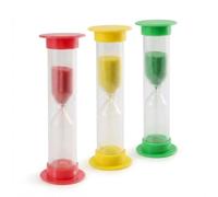 YIPFEN Lot de 3 Pcs Sablier Minuteurs pour Enfants (1 Minute, 30 Secondes, 10 Secondes) couleur aléatoire - Apprentissage et Gestion du Temps