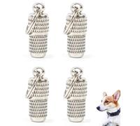 YIPFEN Lot de 4 Tubes d'Identification Discrets & Médailles Porte-Adresse pour Chien Chat, Étiquettes Personnalisables. Sécurité Optimale, Retrouvailles Rapides.