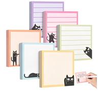 YIPFEN Lot de 6 Blocs d'Autocollants, 300 Feuilles d'Autocollants de Chats Mignons, 7.62x7.62cm Adhésif Facile à Décoller pour Journal, Planificateur, Cadeaux, Décoration (Chatons Adorables)