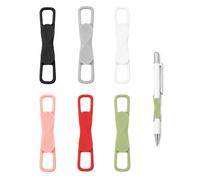 YIPFEN Lot de 6 Clips Magnétiques en Silicone | Porte-Stylo Flexible avec 6 Plaques Métalliques pour Tableau Blanc, Réfrigérateur, Agenda, Bureau & École - Organisation Facile.