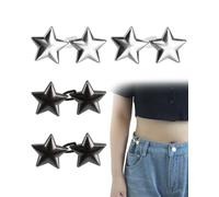 YIPFEN Lot de 8 clips de taille sans couture pour pantalon et bouton jean - argent/noir, ajustement ceinture sans tension tissu, idéal post-repas ou variation tour de taille
