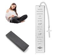 YIPFEN Marque-page chrétien avec versets bibliques et pendentif croix, Inspirant marque-page avec boîte cadeau, Cadeau chrétien pour communion, confirmation, motivation, cadeau pour femmes et hommes