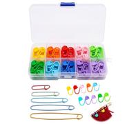 YIPFEN Marqueurs de Maille Tricot et Crochet, 120 pièces (10 couleurs) + 6 bloque-mailles, kit organisateur verrouillable. Suivi précis des rangs & anti-perte pour créations.