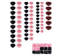 YIPFEN Nez de Sécurité Floqués Triangulaires 66 Pièces, 3 Couleurs Assorties avec Boîte de Rangement pour Amigurumi, Peluches & Projets DIY - Sûrs & Doux.