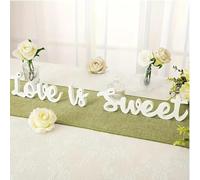 YIPFEN Plaque en Bois "Love Is Sweet" - Décoration de Table et à Disperser pour Mariage - Just Married, Idée Cadeau pour les Mariés