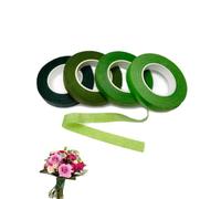 YIPFEN Ruban Fleuriste 4 Rouleaux, Ruban Vert Crépiné 27m x 12mm, Scotch Florale Auto-adhésif pour Envelopper les Tiges et Créer des Bouquets Esthétiques pour Mariage DIY.