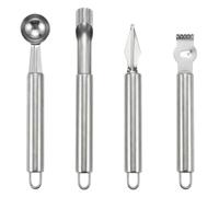 YIPFEN Set 4 en 1 Cuillère Parisienne à Melon Vide Pomme Denoyauteur Couteau Sculpteur Fruits Ustensile de Cuisine en Acier Inoxydable pour Faire des Billes