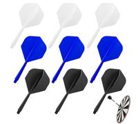 YIPFEN Set de 9 accessoires de fléchettes intégrées, comprenant vols fixes, tiges en plastique durable, système de vol et de tige intégré, conception aérodynamique pour précision et équilibre (2BA)