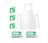 YIPFEN Tabliers jetables enfant Lot de 25 - Transparents, imperméables en polyéthylène, protection efficace pour peinture, cuisine & bricolage.