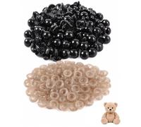 YIPFEN Yeux de Sécurité Amigurumi, 100 Pièces Noir 14mm avec Rondelles de Fixation Sûre, pour Peluches, Poupées & Bricolage