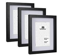 YiPinYin Lot de 3 cadres photo A5 noirs de 20.3x15.2 cm avec support pour 15.2x10.2 cm, avec fenêtre en verre, cadre photo moderne de qualité supérieure de 10.2x15.2 cm pour table ou montage mural