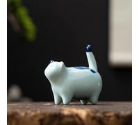 YIPOCH Décoration d'animal de Compagnie de thé à la Main Petit Jouet de Chat en céramique Kung Fu Service à thé cérémonie Ornement de thé Figure Kitty Tea Pet