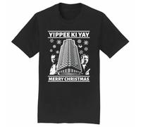 Yippee KI Yay Merry Christmas Ugly Sweater Funny Action Movie Parody T-Shirt Tee Black M