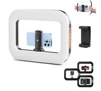 YipuVR Anneau lumineux portable rechargeable pour selfie, anneau lumineux LED portable pour téléphone, 3 lumières réglables bicolores à clipser sur téléphone pour enregistrement vidéo en extérieur