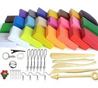 YIQI Ensemble d'Argile Polymère - 24 Couleurs de Cuisson au Four DIY Air Dry Clay Avec Outils de Modélisation, Jouet d'Argile à Modeler