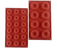 YIQI Paquet de 2 moules à beignets en silicone, poêles antiadhésives pour casseroles résistantes à la chaleur pour les muffins bagels à biscuits et biscuits (8 cavités et 18 cavités)
