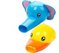 YIQI Robinet de rallonge pour Enfants Bébés Enfants - Ensemble de 2 rallonges d'animaux pour robinetterie, évier pour Lavage des Mains (éléphant + Canards)