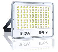 YIQIBRO Projecteur LED Exterieur 100W, 10000LM Spot LED Extérieur, 6500K Blanc Froid Éclairage de Sécurité D'extérieur, IP67 Imperméable Luminaire Pour Patio, Terrasse, Jardin, Garage, Usine