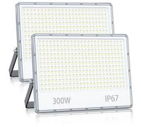 YIQIBRO Spot Projecteur LED Extérieur 300W 30000LM 2 Pièces, IP67 Étanche Lampe LED Exterieur, 7000K Blanc Froid Phare Exterieur Pour Patio, Jardin, Terrasse