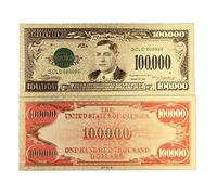 YIQILAFADA Billets de 1918, 100 000 $ 5 000 $ 1 000 dollars plaqués or 24 carats pour fête, billets, album, argent, décoration d'intérieur