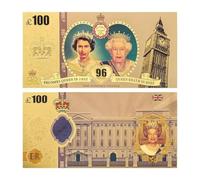 YIQILAFADA Queen Elizabeth II Gold Bill, Gold 100 Notes UK Royal