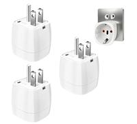YIQILAIYA Blanc Adaptateur Prise France vers USA 3Pcs, Adaptateur Prise Universelle, FR 2 Broches vers US 3 Broches Adaptateur Prise Canada, Mexique, Thaïlande Type B (3)