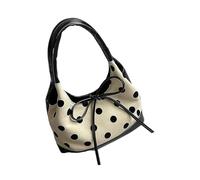 YiQinzcxg 1. Sac à bandoulière avec structure à pois en cuir PU léger polyvalent Utilisation spacieuse pour une utilisation quotidienne Sacs de travail et de voyage pratiques en cuir PU, Noir et blanc