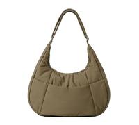 YiQinzcxg 2024 Nouveau sac à bandoulière en nylon matelassé sous les bras sac pour filles femmes couleurs solides fond aisselles grande capacité mode sac à main sous les bras, café