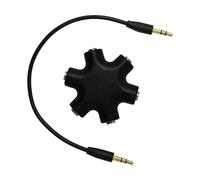 YiQinzcxg 5-Port-3 5mm Musique Splitter Adaptateur Pour Casque Haut-parleur Partagé Plusieurs Appareils Avec Connecteurs Plaqué Or Design Salle de Classe/Fête Répartiteur de Musique
