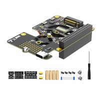 YiQinzcxg Adaptateur PCIe compatible avec ventilateur SSD MKey 2230-2280 Changement automatique de couleur LED