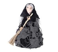 YiQinzcxg Balai de sorcière élégant pour Halloween Décoration unique avec figurine pour événements à thème et décorations de fête