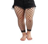 YiQinzcxg Bas de cuisse en maille - Taille sans pieds - Collants résille - Collants résille large - Legging sans pieds - Pour femme - Bas résille à motifs - Taille femme