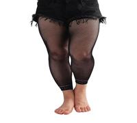 YiQinzcxg Bas de cuisse en résille - Taille sans pieds - Collants résille - Collants résille large - Legging sans pieds - Pour femme - Bas résille à motifs - Taille femme