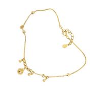 YiQinzcxg Bracelet de cheville réglable plaqué or avec perles en boule et clochette charme élégant bijou de pied cadeau de Saint-Valentin pour elle tenue de plage bijoux bracelet de cheville pour
