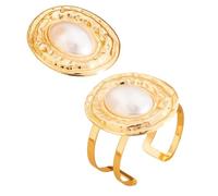 YiQinzcxg Bracelet et bagues ovales tendance - Accessoires de boutons de manchette réglables et sophistiqués - Bijoux de main élégants