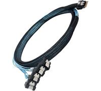 YiQinzcxg Câble convertisseur SAS4.0 8654 4I vers 7P 4 ports compatible PCIe4.0 - Courbure à 90 degrés - Pour optimisation du centre de données - Câble adaptateur de mémoire