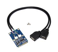 YiQinzcxg Carte adaptateur PCIe vers USB pour ordinateurs portables - Carte mère - Petite extension PCIe - Interfaces USB 2.0