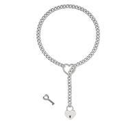 YiQinzcxg Chaîne chauffante unique en forme de cœur simple longue chaîne à glands collier pour femmes couleur or argent chaîne de lame de clé mode métal, taille unique, Comme décrit, Comme décrit
