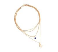 YiQinzcxg Collier multicouche en or fait à la main pour femme - Longueur réglable - Pendentif œil du diable - Bijou tendance, taille unique, Comme décrit, Comme décrit
