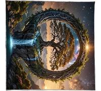 YiQinzcxg Divinations Nappe arbre cascade astrologie carte de tarot nappe autel tissu divinité accessoire de jeu de société