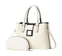 YiQinzcxg Ensemble moderne de 2 sacs à main et sacs à bandoulière pour femmes en cuir PU Sacs à bandoulière décontracté avec dessus pour le travail ou les voyages Sacs à main pour femmes, beige