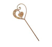 YiQinzcxg Fer rouillé antique Jardin de cœur Stakes Rural Décoration d'extérieur Bâtons de base Art en fer pour jardin terrasses Résistant aux intempéries Art du jardin en fer