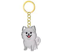 YiQinzcxg Figurine de chien miniature Porte-clés avec bâtiments Collecteur de poils pour animaux de compagnie Boîte de rangement en fourrure de chat transparent Porte-clés Mémorial Kedensakes
