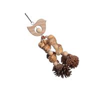 YiQinzcxg Jouet puzzle à mâcher avec pommes de pin pour différents oiseaux, cage à oiseaux, engagement amusant, recherche de nourriture, jouet